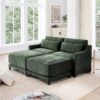 Stylish 2 Seater Sofa With Ottoman And Lumbar Pillows Ergonomic Design - Green - Image 19
