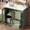 Bathroom Vanity With Two Soft Close Doors, Adjustable Shelves And Three Drawers - Green - Image 22