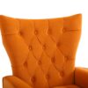 Modern Accent Chair With Ottoman, Comfy Armchair For Living Room, Bedroom, Apartment, Office - Orange - Image 11