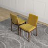 Laura - Mid-Century Modern Solid Wood Dining Chair (Set of 2) - Yellow - Image 4