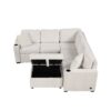 Sectional Sofa Convertible Pull Out Sofa Bed L - Shaped Sofa U - Shaped Sofa With A Movable Storage Ottoman For Living Room - Beige - Image 13