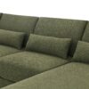 Oversized Deep Seat Sectional Sofa With Reversible Chaise, Loop Yarn Fabric 5 Seat Armless Indoor Furniture, Convertible L-Shaped Couch - Green - Image 8