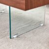 Coffee Table With Tempered Glass Legs.Density Board Sticker, Reinforced Glass Legs - Walnut - Image 14