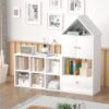Versatile Kids Bookshelf With House-Shaped Design Multifunctional Storage, Durable - White - Image 4