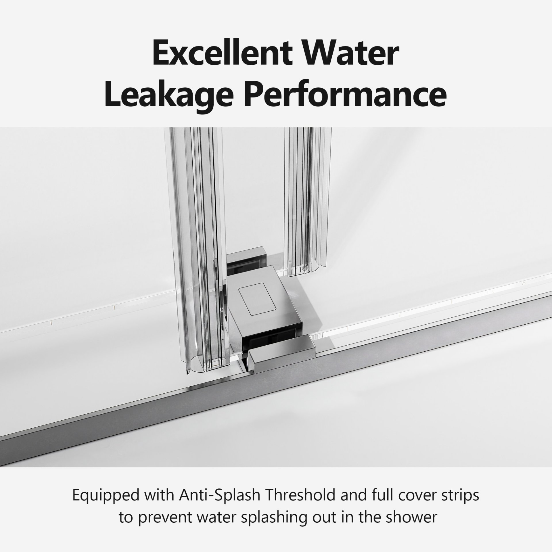 Frameless Double Sliding Soft Close Shower Door, 3 / 8 Inches Tempered Glass - Chrome - Image 7