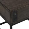Ava - MDF End Table With Charging Ports And Metal Base - Espresso - Image 5