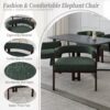 Modern Accent Chair Teddy Upholstered Armchair With Open Back 3 Legs Barrel Dining Chair Comfy Side Chair (Set of 2) - Emerald - Image 5