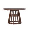 Round Dining Table With Pedestal Base - Brown - Image 2