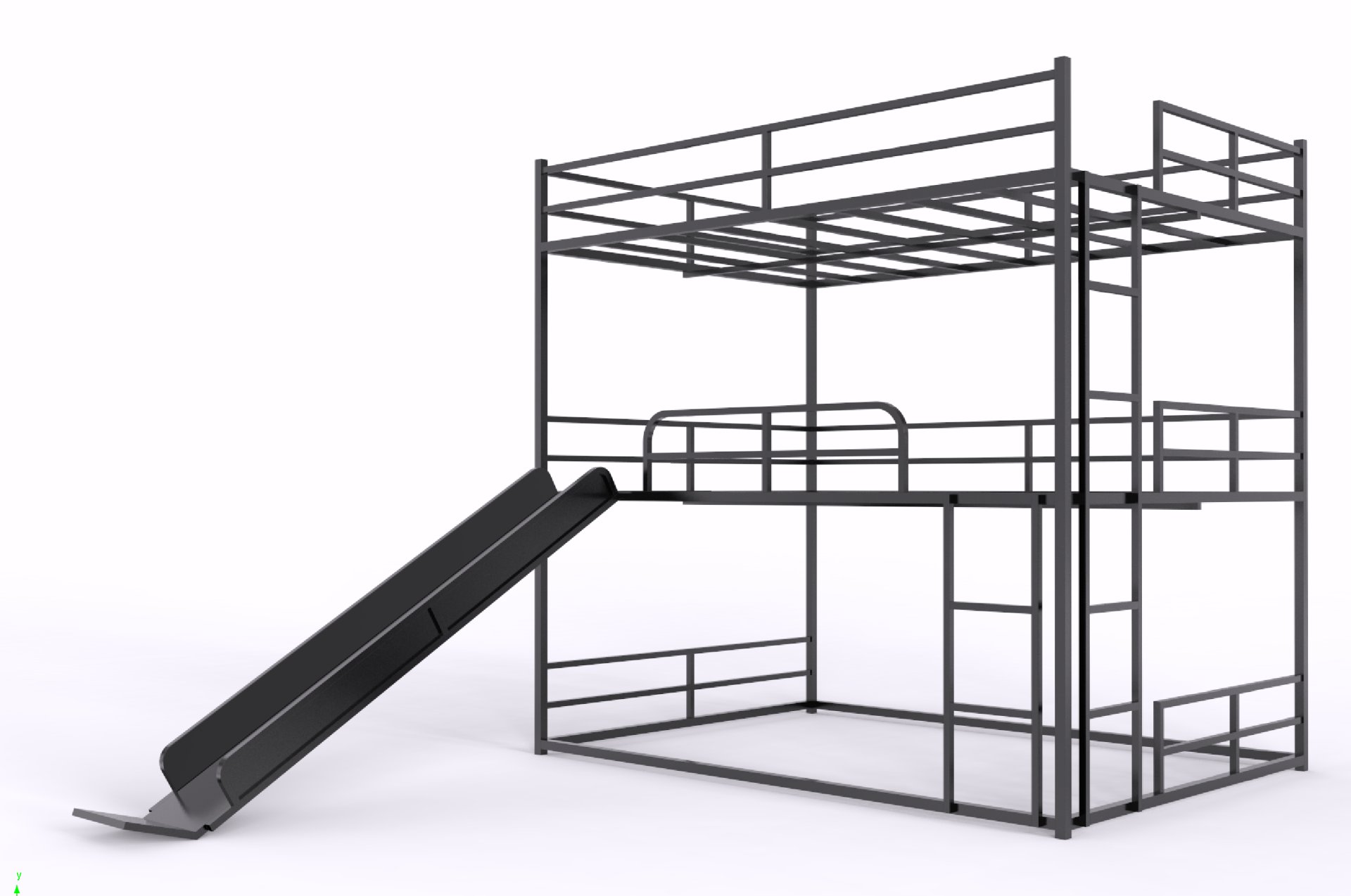 Twin Size House Loft Bed With Slide And Ladder - Black - Image 11