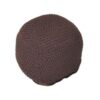 Handmade Semi Rounded Cable Knitted Pouf Perfect Seating & Footrest 100% Cotton - Brown - Image 4