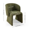 Modern Accent Chair Green Single Sofa Chair, Upholstered Side Chair Teddy Comfy Chair For Dining Room / Bedroom / Living Room / Reception 1 Piece - Green - Image 17
