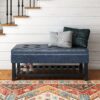 Cosmopolitan - Storage Ottoman Bench With Open Bottom - Denim Blue - Image 7