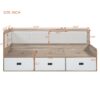 Full Size Daybed With 3 Drawers And 3 Storage Compartments - Nature / Beige - Image 16