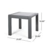 Contemporary Cape Coral Side Table With Frosted Glass Top - Gray - Image 3