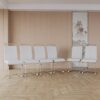 Dining Chairs Set, Kitchen Modern Metal Chairs With Padded Seat High Back (Set of 4) - White - Image 12