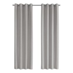 2 Pieces Set, Curtain Panel, 100% Blackout, Grommet, Contemporary & Modern - Silver