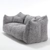 Comfortable Dual Beanbag Chair With High Resilience Foam Core For 2 People - Gray - Image 15