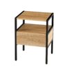 Rattan End Table With Drawer, Modern Nightstand, Metal Legs, Side Table For Living Room, Bedroom - Natural - Image 6
