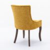 Ultra Side Dining Chair, Thickened Fabric Chairs With Neutrally Toned Solid Wood Legs, Bronze Nail Head (Set of 2) - Golden Yellow - Image 6