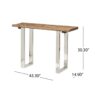 Rustic Glam Console Table With Reclaimed Wood And Iron Frame - Natural - Image 3