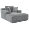 Modern Full Compressed Chaise Lounge Sofa Bed With Removable Pillows, Upholstered - Gray - Image 15