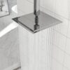 10" Square Rainfall Shower Head, Wall / Ceiling Mounted, Stainless Steel - Chrome - Image 5