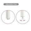 Rattan End Table With Power Outlet & USB Ports, Modern Nightstand With Drawer And Metal Legs, Side Table For Living Room, Bedroom (Set of 2) - White - Image 20
