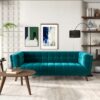 Addison - Large Velvet Sofa - Brown / Teal - Image 6