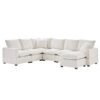 Modern U-Shape Modular Sofa, 7 Seat Chenille Sectional Couch Set With 2 Pillows Included, Freely Combinable Indoor Funiture - White - Image 4