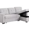 Lucca II - Woven Fabric Reversible Sleeper Sectional Sofa With Storage Chaise and Pocket Coil Seating - Light Gray - Image 2