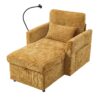Multifunctional Lazy Sofa Recliner With Storage And Phone Bracket In Chenille For Living Room - Mustard Yellow - Image 25