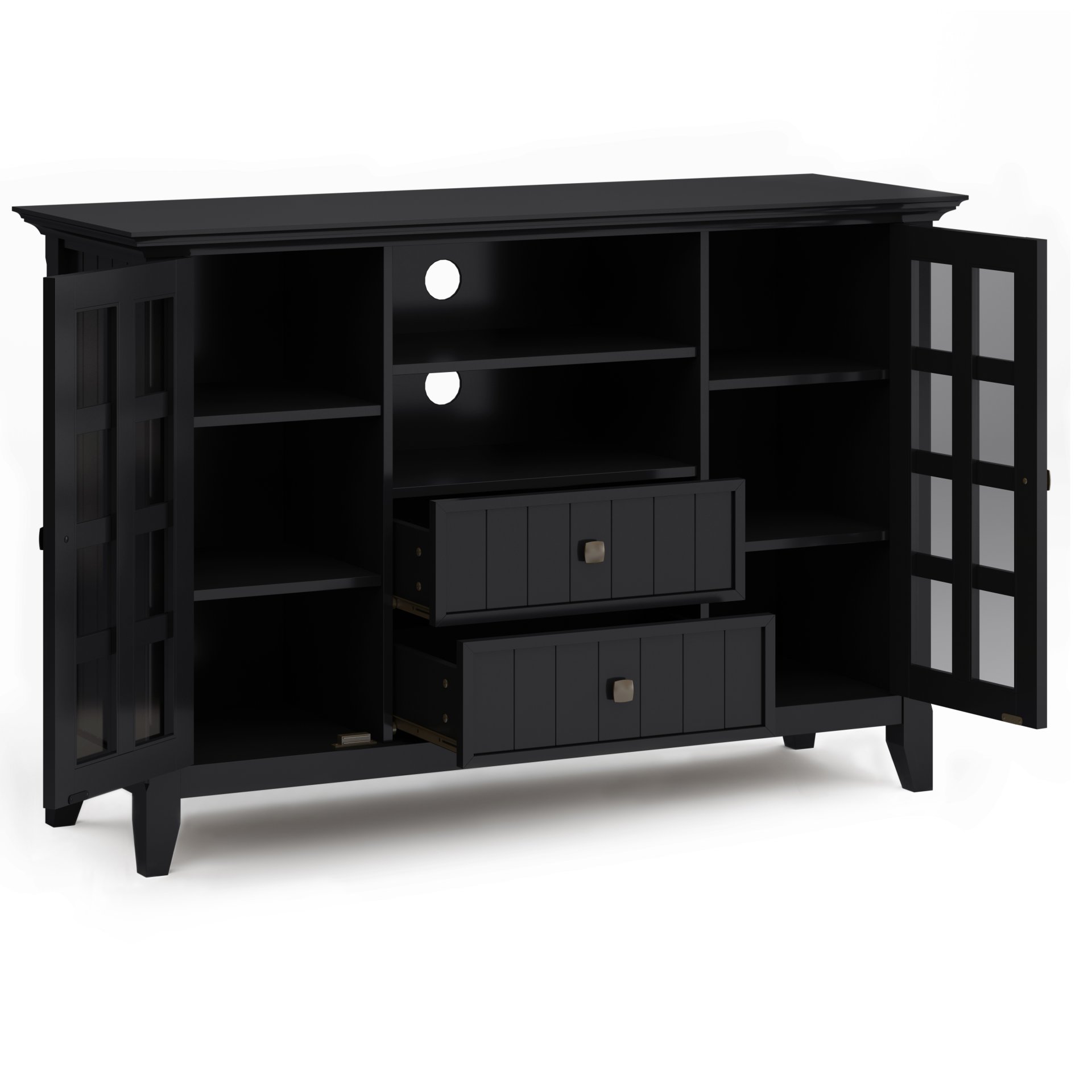 Acadian - Tall TV Media Stand - Black - Image 6
