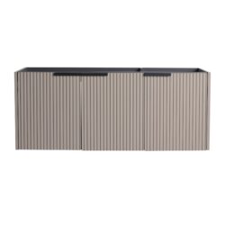 Contemporary 48" Wall Mounted Bathroom Vanity With 3 Soft Close Doors - Khaki