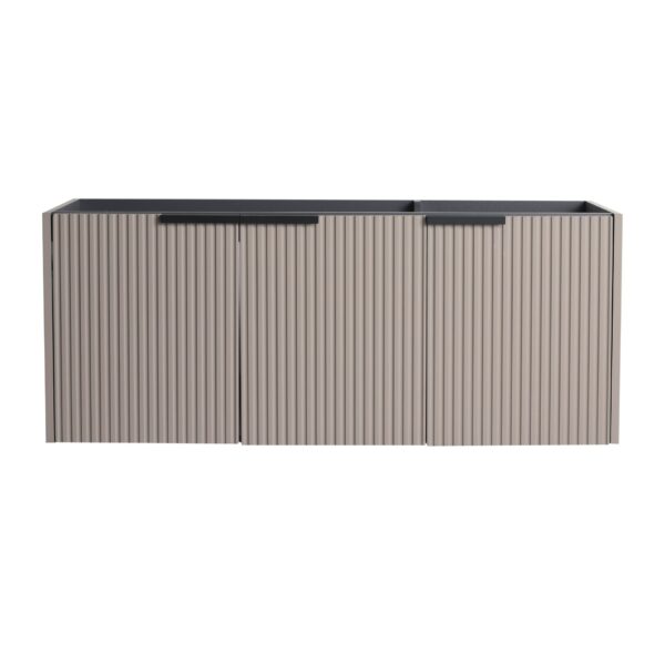 Contemporary 48" Wall Mounted Bathroom Vanity With 3 Soft Close Doors - Khaki