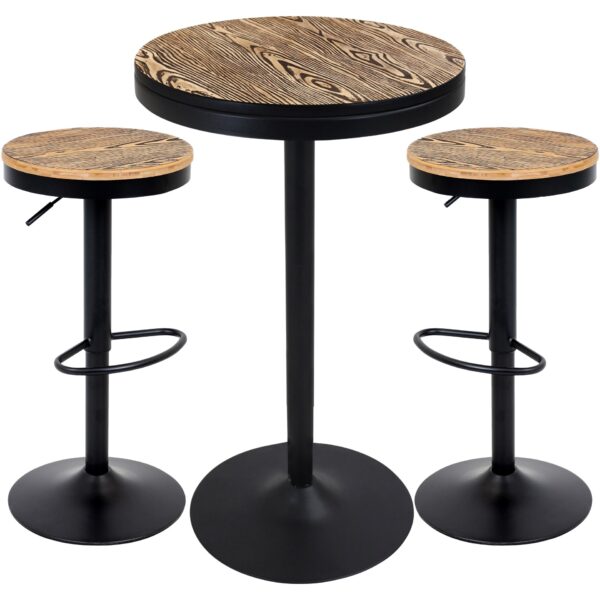 Dakota - 3 Piece Industrial Farmhouse Dining Set - Black