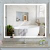LED Bathroom Vanity Mirror, Wall Mounted Adjustable White / Warm / Natural Lights Anti-Fog Touch Switch With Memory Modern Smart Large Bathroom Mirrors - Silver - Image 4