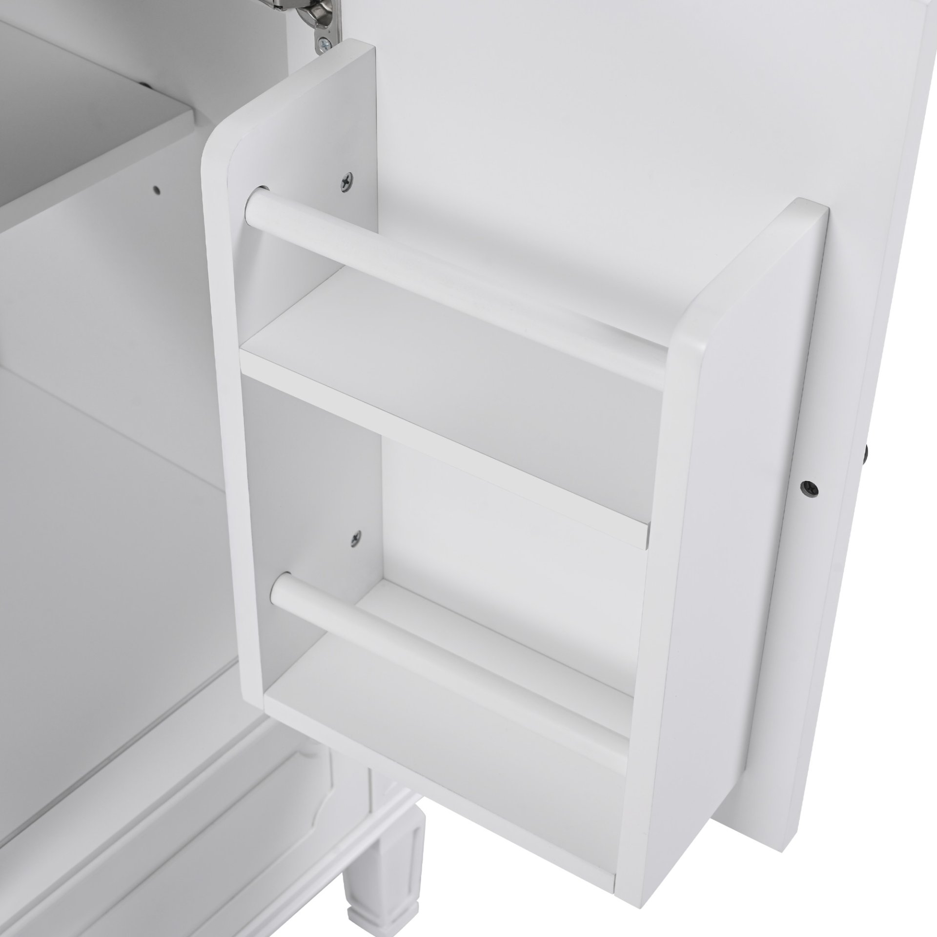 Vintage Style 30" Bathroom Vanity With Sink, Multi Functional Storage, Soft Closing Door - White - Image 17