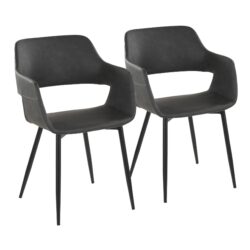 Margarite - Contemporary Dining Chair (Set of 2) - Black / Gray