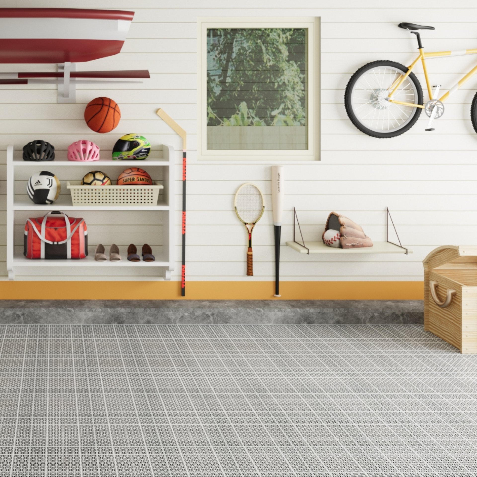Interlocking Deck Tiles Plastic Waterproof Outdoor All Weather Anti-Slip Bathroom Shower Balcony Porch Strong Weight Capacity Upto 6613 Lbs, Rosette Pattern Pack Of 12 - Gray - Image 15