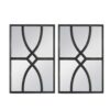 Rectangular Wooden Wall Mirror With Antique Frame, Vertical Or Horizontal Home Decor For Living Room (Set of 2) - Black - Image 2