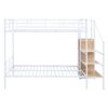 Full Over Full Bunk Bed With Lateral Storage Ladder And Wardrobe - White - Image 17