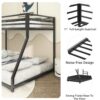 Adam - Twin Over Full Metal Bunk Bed - Black Metal - Image 6