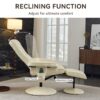 Recliner Chair With Ottoman 360° Swivel Massage Lounge Chair With 5 Point Vibration & Heated Seat 140° Adjustable Recliner - Beige - Image 5