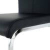 Modern Dining Chairs With Faux Leather Padded Seat Dining Living Room Chairs Upholstered Chair With Chrome Metal Legs Design Side Chairs (Set of 4) - Black / Silver - Image 21