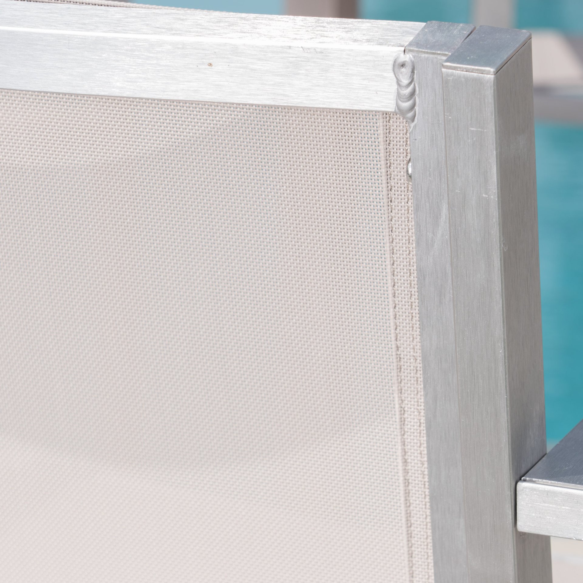 Outdoor Rust Proof Aluminum Barstools With Mesh Backrest And Seat (Set of 2) - Silver - Image 6