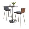 Mason - 3 Piece Swivel Mid-Century Modern Counter Height Dining Set With Adjustable Table - Chrome / Brown / Gray - Image 2