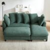 Upholstered Sectional Sofa With Movable Ottoman And Storage - Green - Image 11