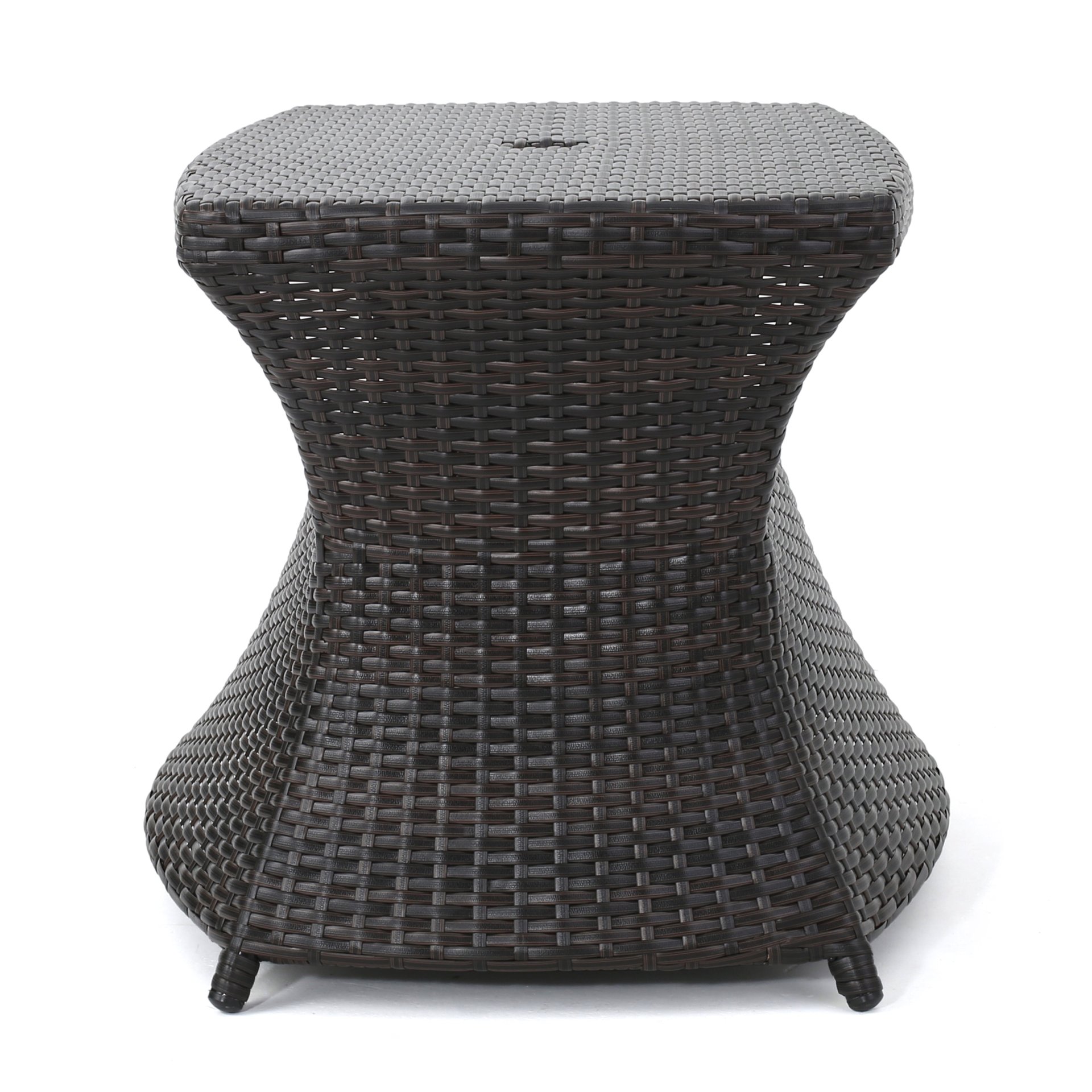 Berkeley - Chaise Lounge Side Table Outdoor Polyethylene Wicker - Brown Multi - Image 9