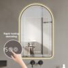 Modern Arched LED Bathroom Mirror With Time And Temperature Display, Anti Fog, Dimmable Light - Black - Image 8