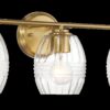 Luster - 3 Lights Vanity With Clear For Bathrooms Above Mirror Wall Lamp Satin - Clear / Gold - Image 2